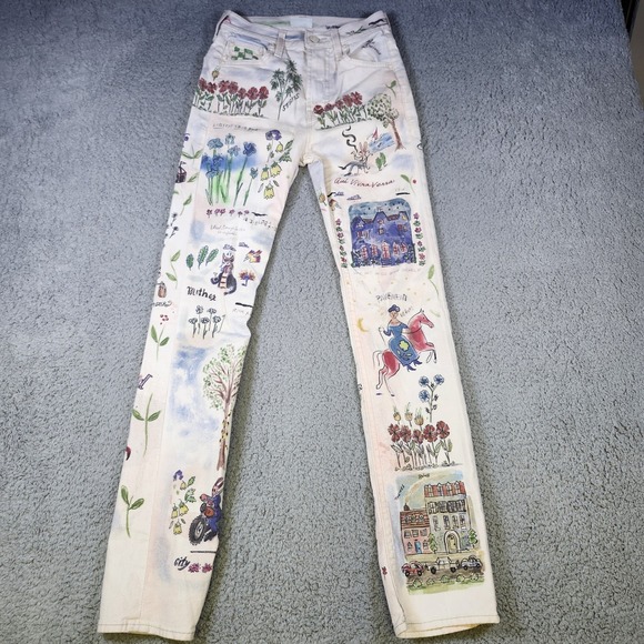 MOTHER Denim - MOTHER High Waisted Rider Skimp Moto-Rabbit Jeans Size 24 Retail $278